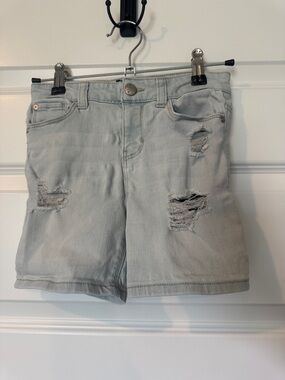Dkny Light Gray Distressed Denim Kids' Shorts